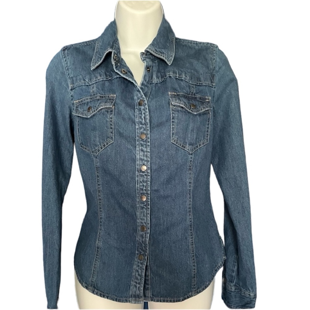 Guess Western denim button up XS